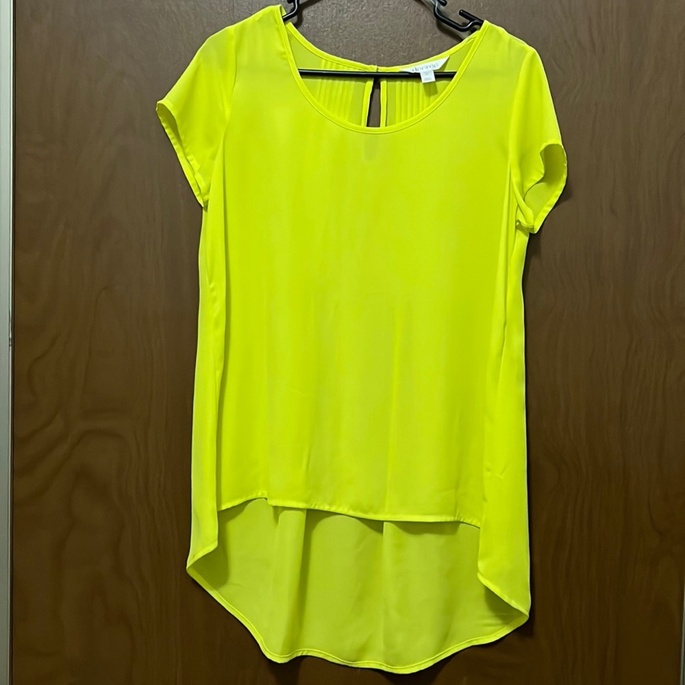 Neon yellow decree blouse size medium